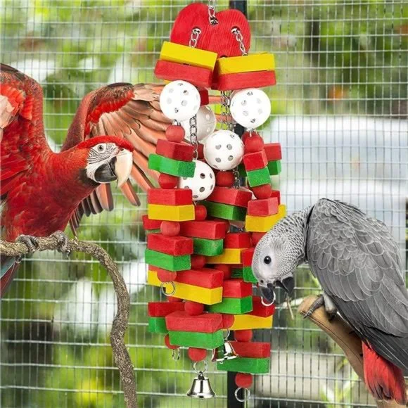 Large Bird Parrot Toys for Cockatoos African Grey Macaws and